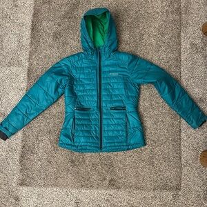 Women's Blue Hooded Columbia Ski Jacket